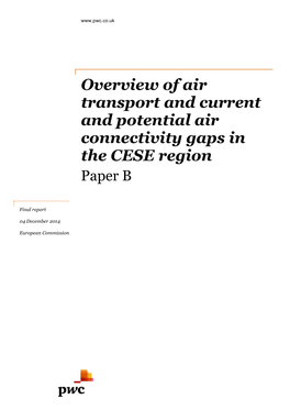 Overview of Air Transport and Current and Potential Air Connectivity Gaps in the CESE Region Paper B