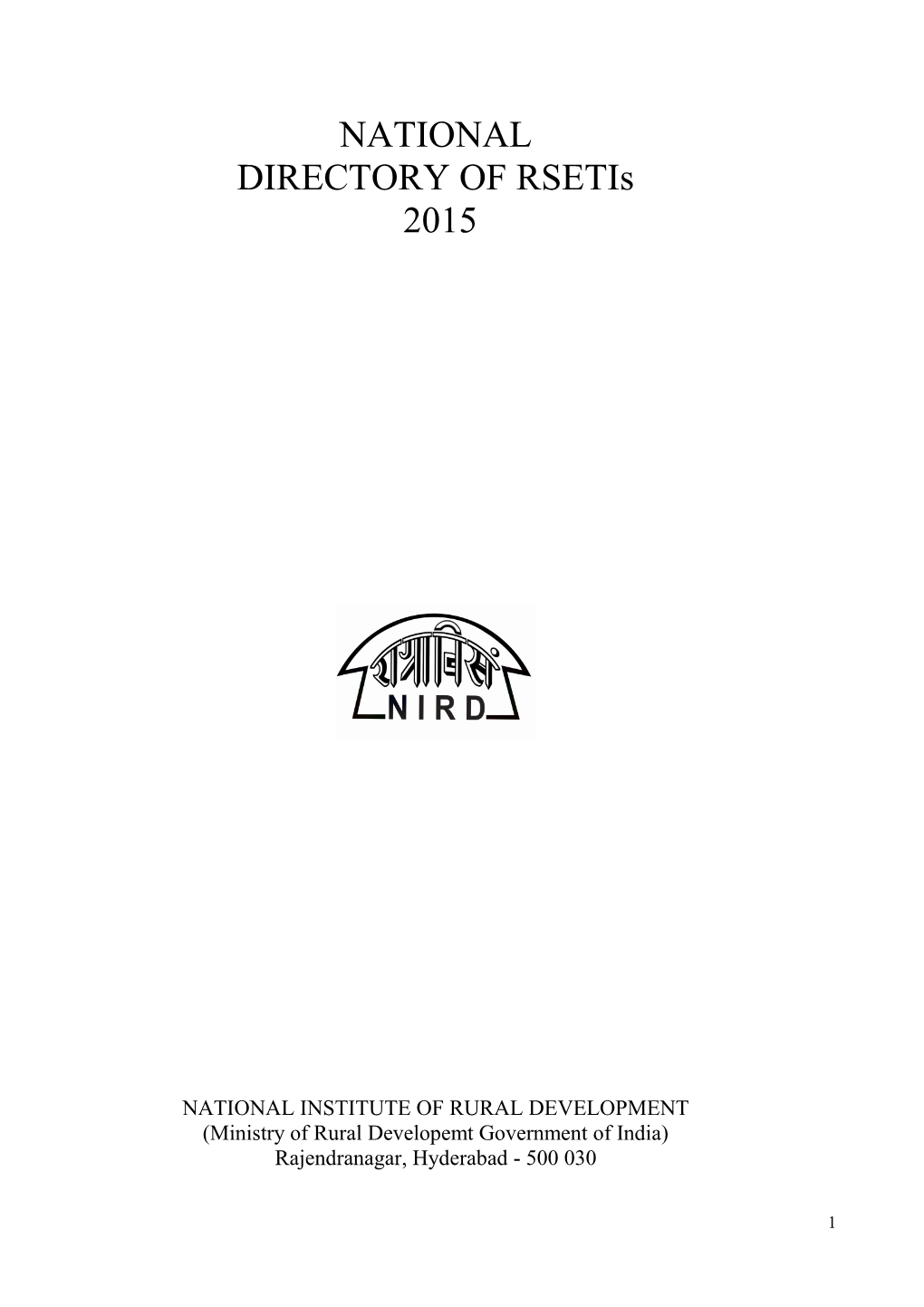NATIONAL DIRECTORY of Rsetis 2015