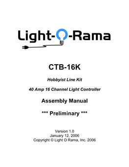 CTB-16K Assembly Manual