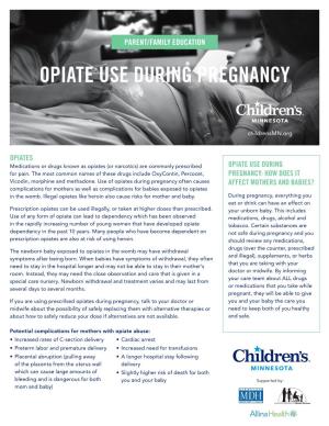 Download an Information Sheet on Opiate Use During Pregnancy
