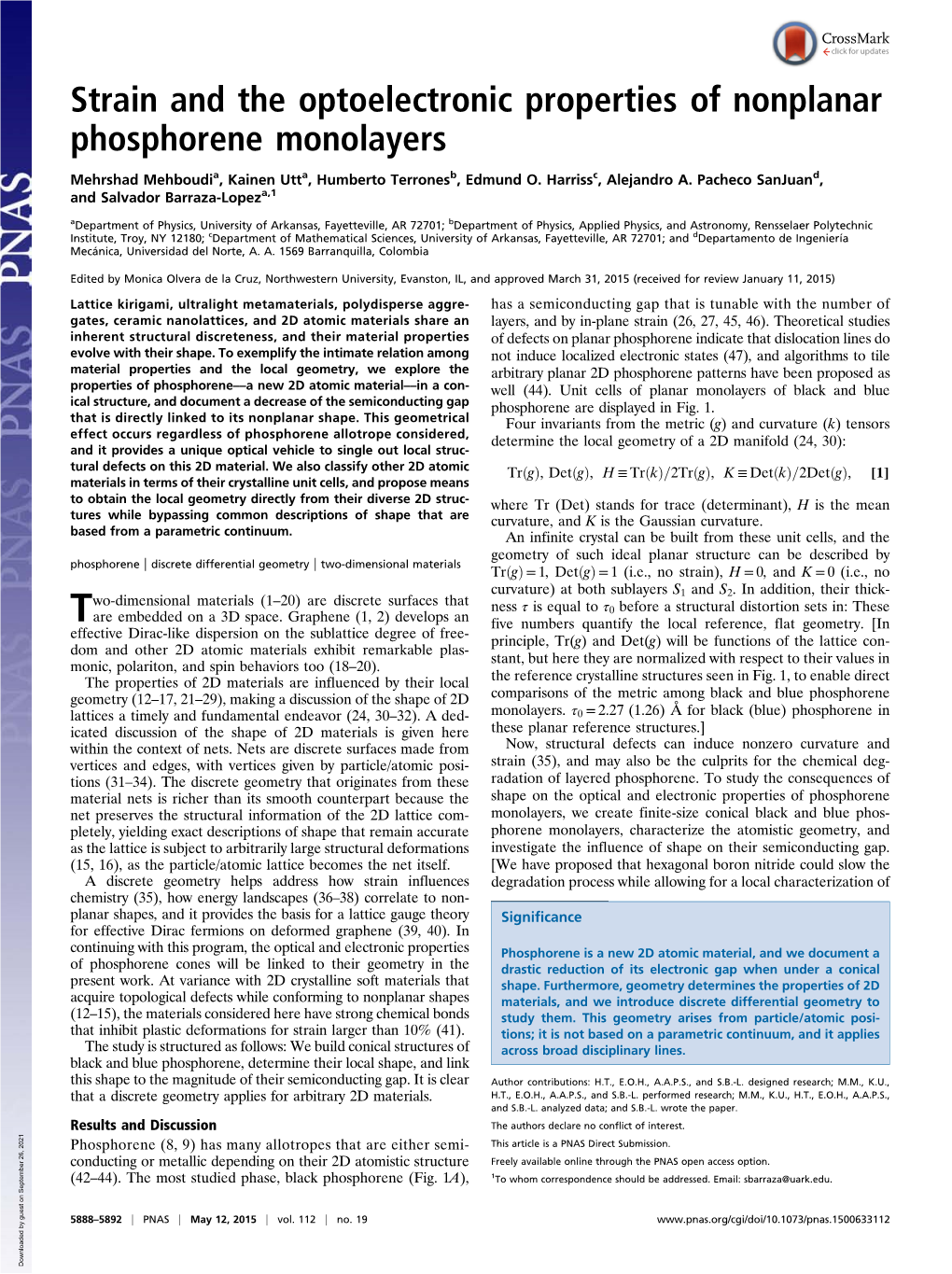 Strain and the Optoelectronic Properties of Nonplanar Phosphorene Monolayers