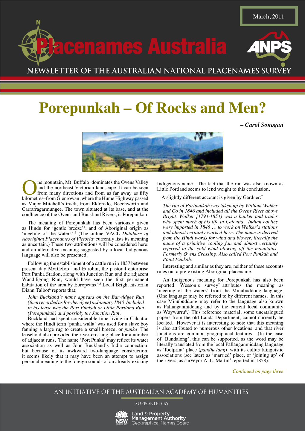 Porepunkah – of Rocks and Men? – Carol Sonogan