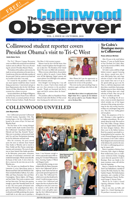 Collinwood Student Reporter Covers President Obama's Visit to Tri-C West