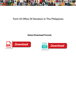 Term of Office of Senators in the Philippines