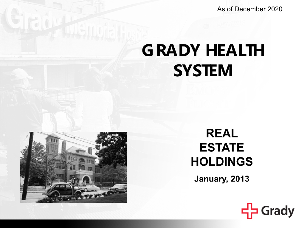 Real Property Holdings of the Hospital