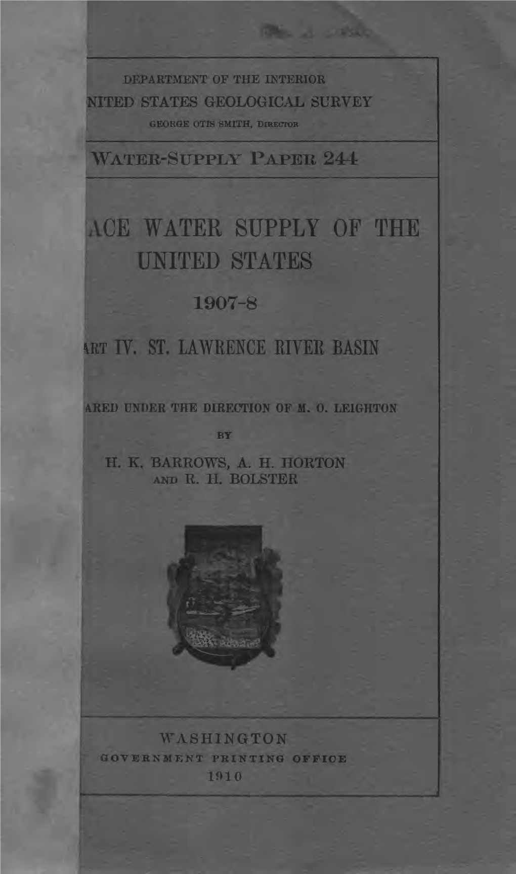 Ace Water Supply of the United States 1907-8