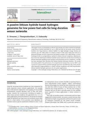 A Passive Lithium Hydride Based Hydrogen Generator for Low Power Fuel Cells for Long-Duration Sensor Networks