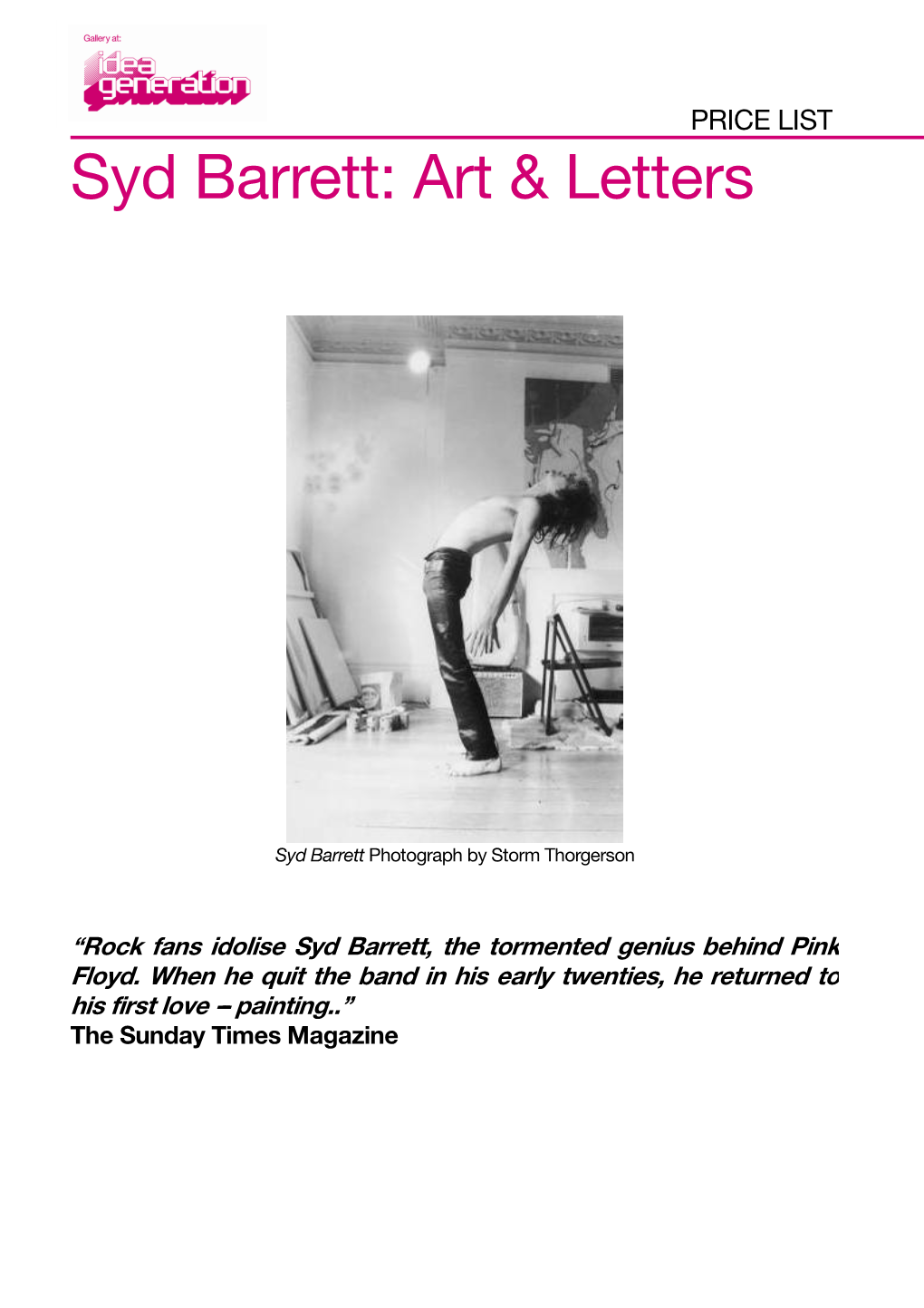 Syd Barrett: Art & Letters