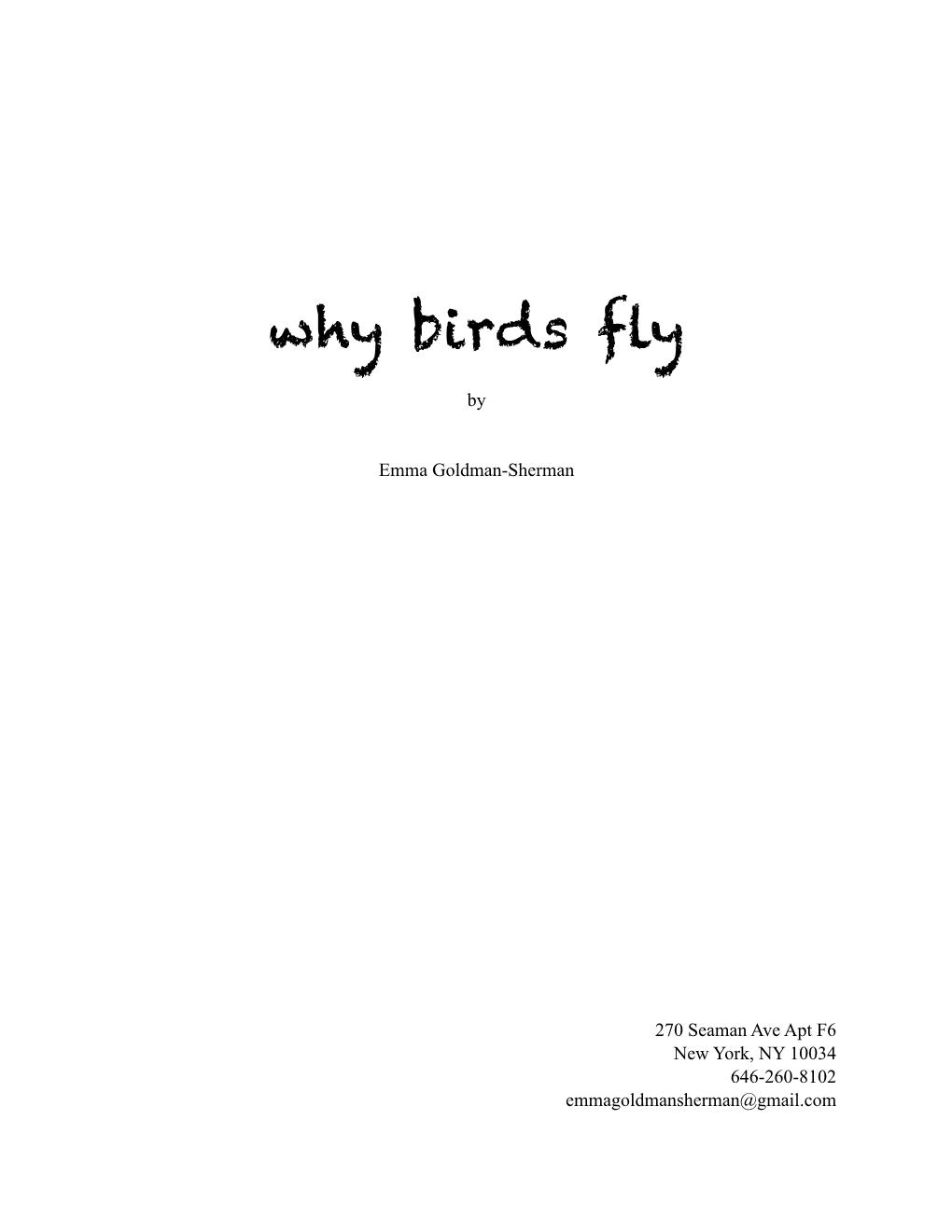 Why Birds Fly Goldman-Sherman