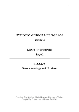 Sydney Medical Program Smp2014