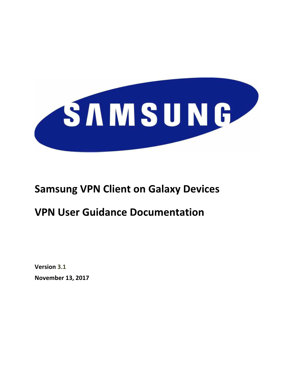 Samsung VPN Client on Galaxy Devices VPN User Guidance Documentation