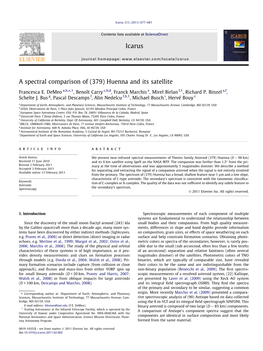 A Spectral Comparison of (379) Huenna and Its Satellite ⇑ Francesca E