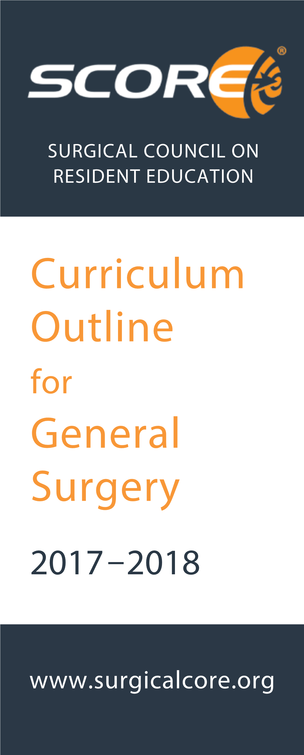 SCORE® Curriculum Outline for General Surgery 2016-2017