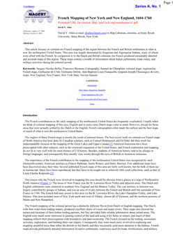 French Mapping of New York and New England, 1604-1760 Persistent URL for Citation: David Y