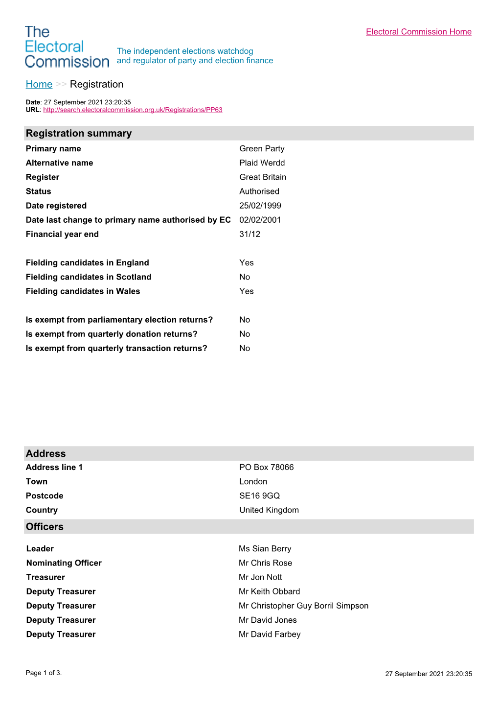 Electoral Commission Home