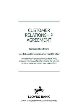 Customer Relationship Agreement
