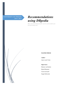 Recommendations Using Dbpedia How Your Facebook Profile Can Be Used to Find Your Next Greeting Card