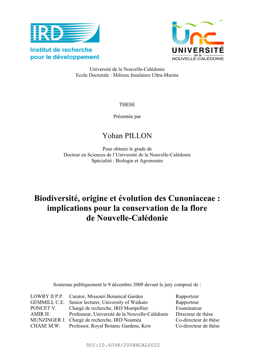 Implications Pour La Conservation De La Flore De Nouvelle-Calédonie