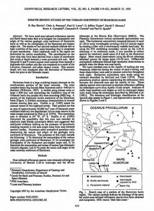 Remote Sensing Studies of the Terrain Northwest of the Humorum Basin
