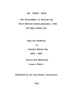 The Descendants of William Jay