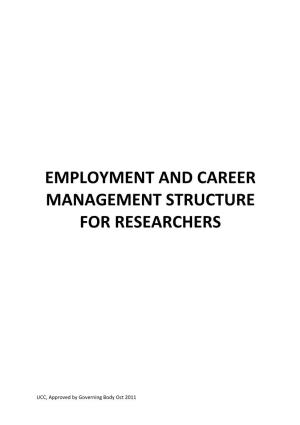 Employment and Career Management Structure for Researchers