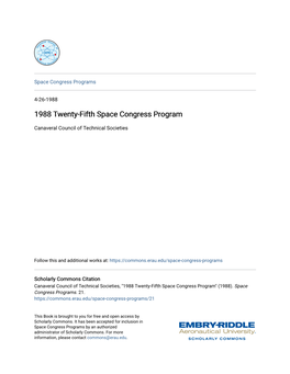 1988 Twenty-Fifth Space Congress Program