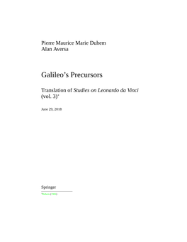 Galileo's Precursors