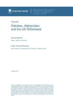 Pakistan, Afghanistan and the US Withdrawal