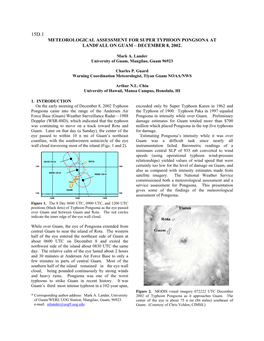 Meteorological Assessment for Super Typhoon Pongsona at Landfall on Guam – December 8, 2002