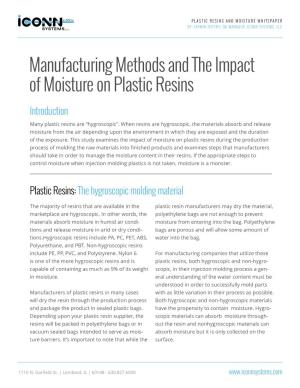Manufacturing Methods and the Impact of Moisture on Plastic Resins