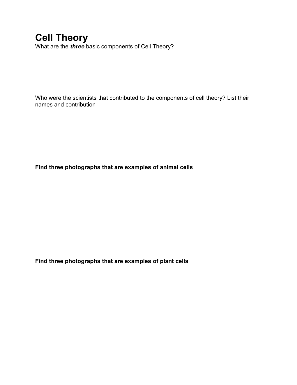 What Are the Three Basic Components of Cell Theory?