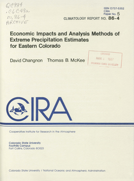 Economic Impacts and Analysis Methods of Extreme Precipitation Estimates .For Eastern Colorado