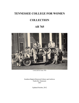Tennessee College for Women Collection AR
