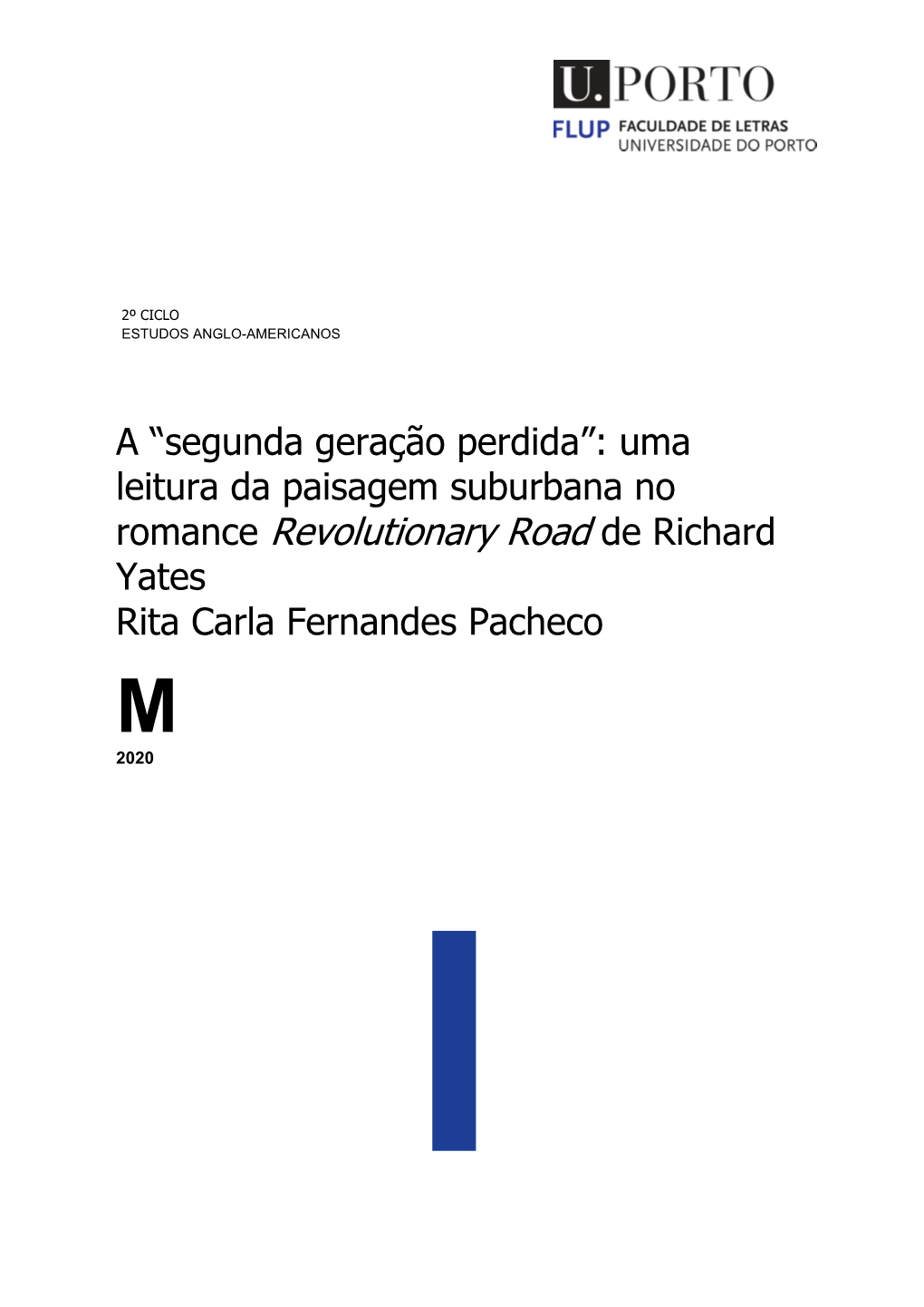 Romance Revolutionary Road De Richard Yates Rita Carla Fernandes Pacheco