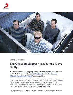 The Offspring Släpper Nya Albumet "Days Go By"