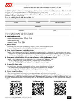 Student Registration Information Training Forms to Be