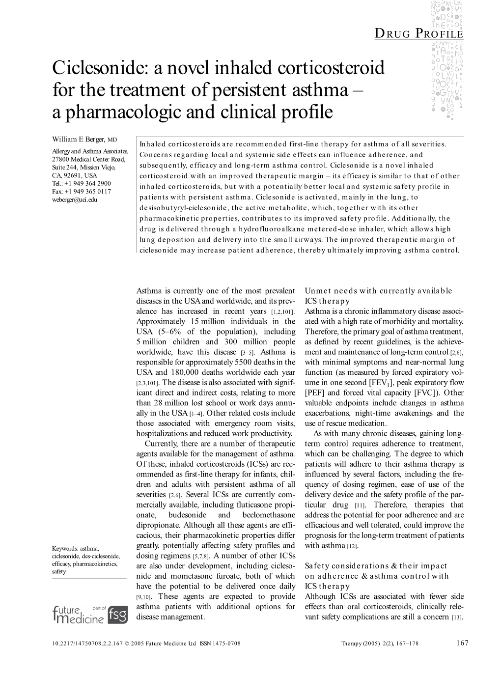 Ciclesonide: a Novel Inhaled Corticosteroid for the Treatment of Persistent Asthma – a Pharmacologic and Clinical Profile