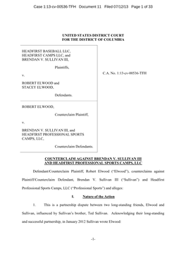Case 1:13-Cv-00536-TFH Document 11 Filed 07/12/13 Page 1 of 33