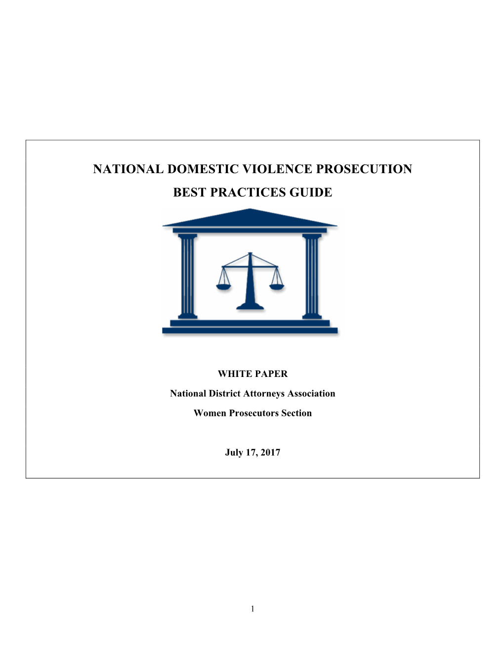 National Domestic Violence Prosecution Best Practices Guide