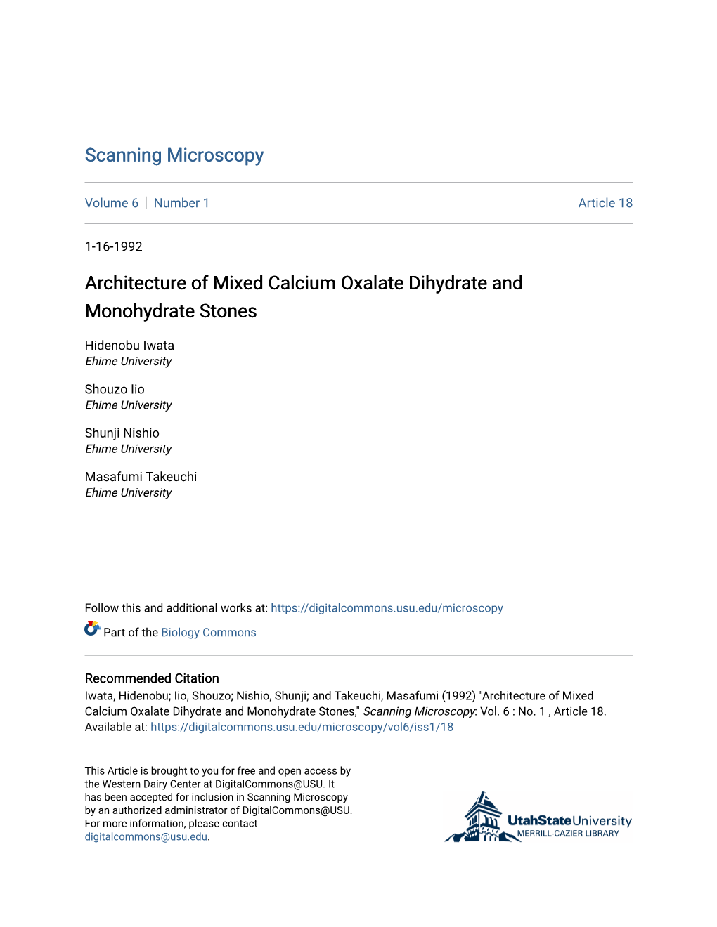 Architecture of Mixed Calcium Oxalate Dihydrate and Monohydrate Stones