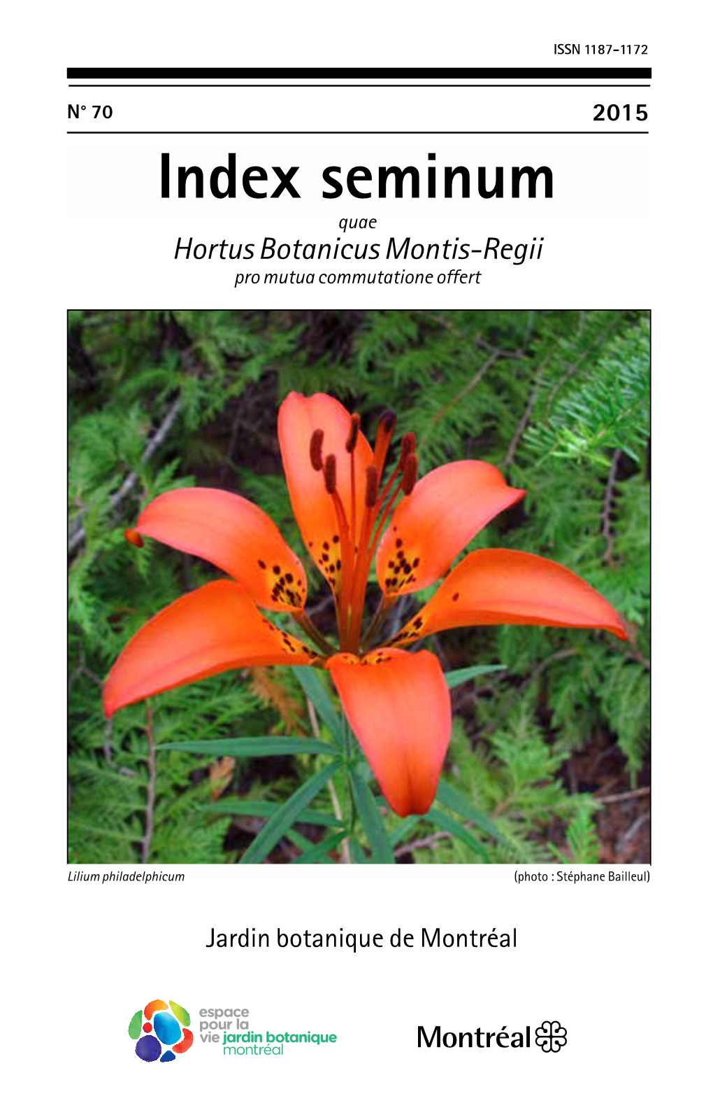 Index Seminum Quae Hortus Botanicus Montis-Regii Pro Mutua Commutatione Offert