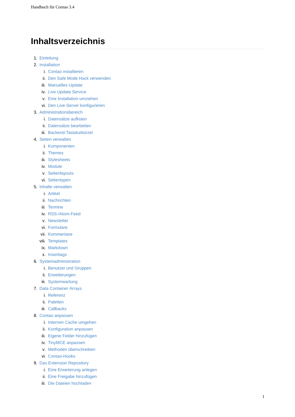 Handbuch Für Contao 3.4