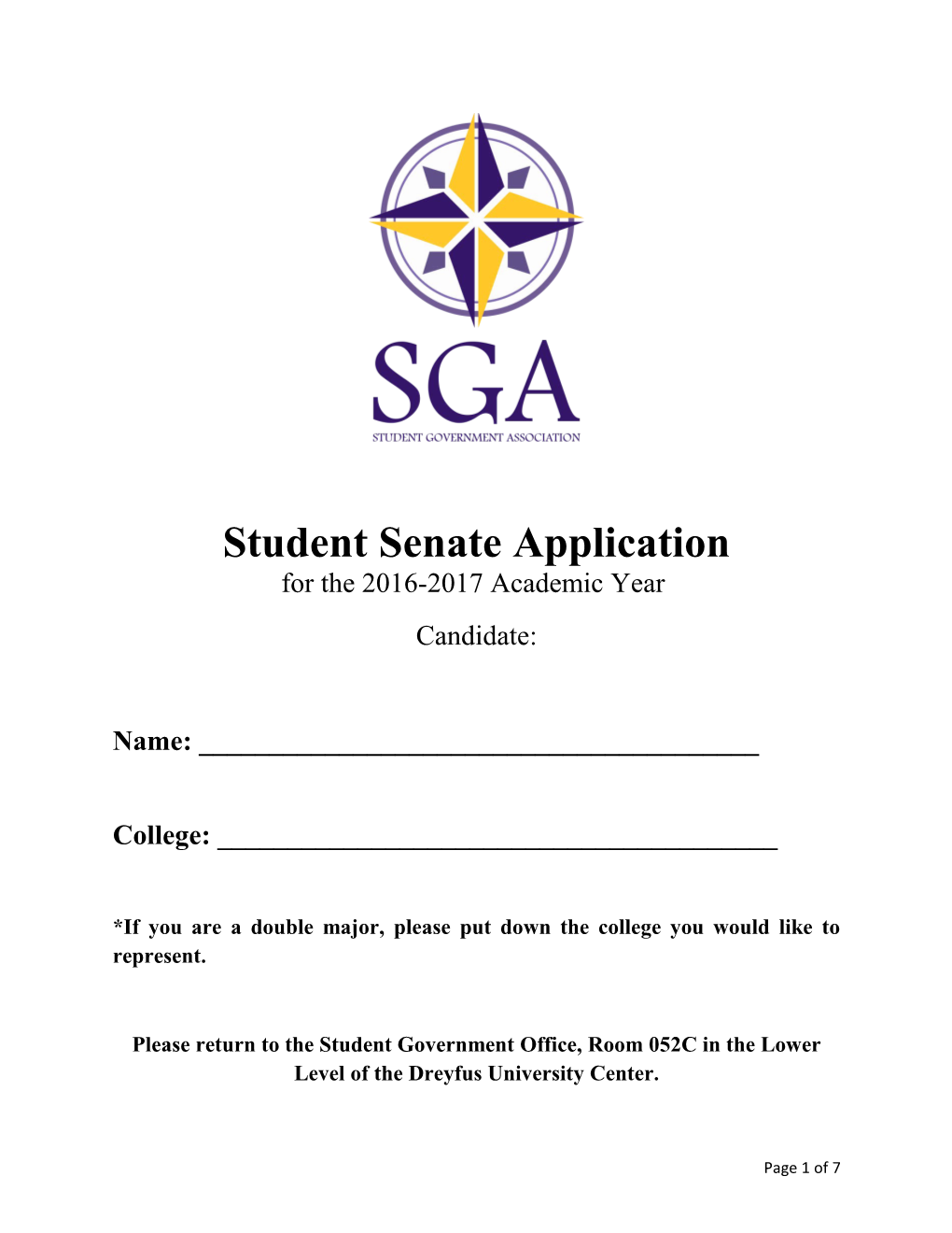 Student Senate Application