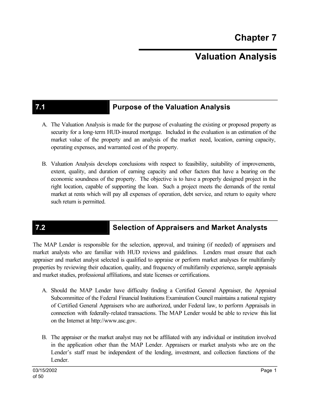 Chapter 7 Valuation Analysis