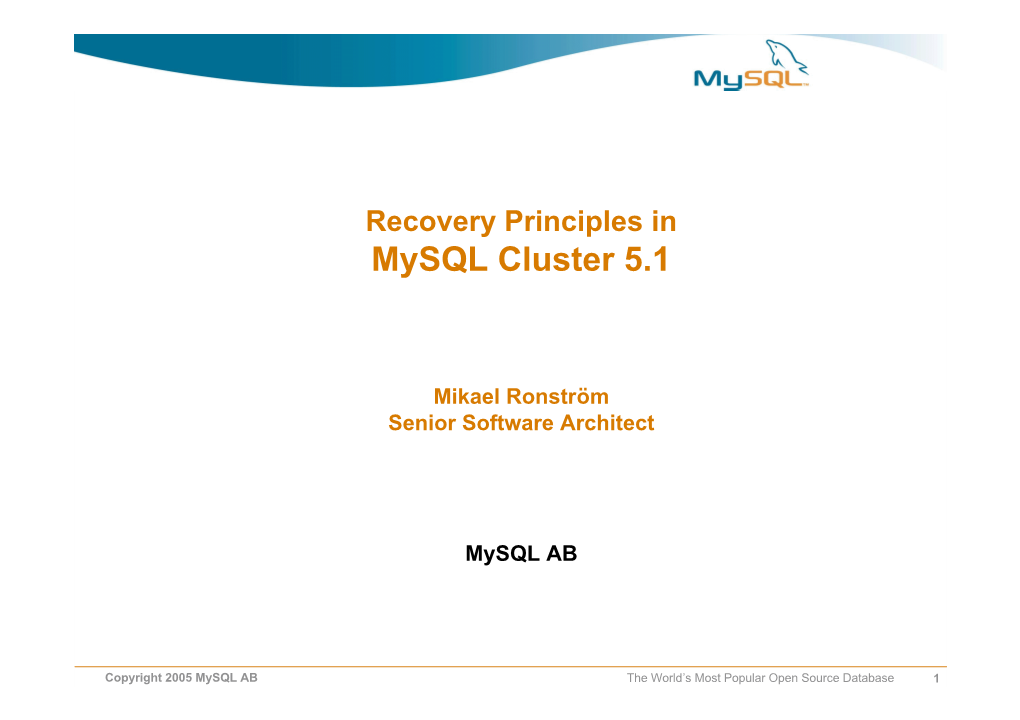 Mysql Cluster 5.1