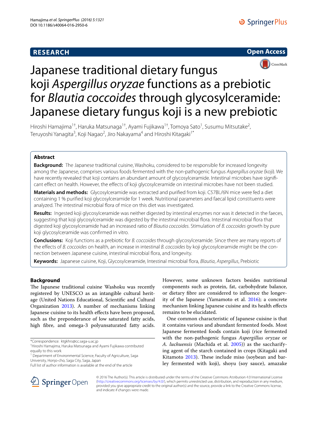 Japanese Traditional Dietary Fungus Koji Aspergillus Oryzae Functions As