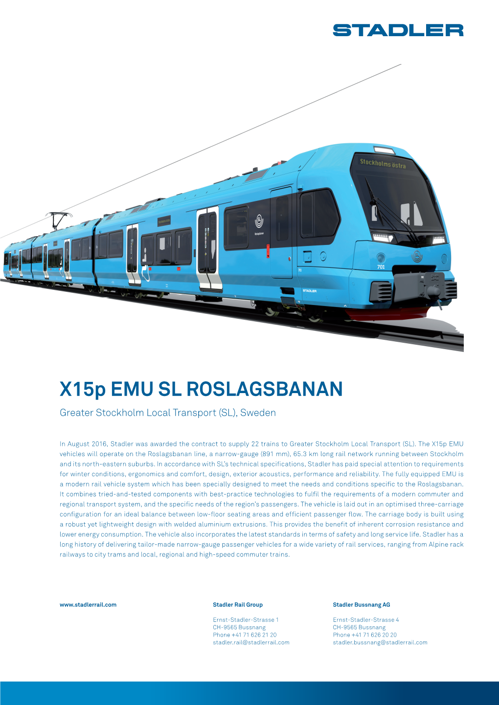 X15p EMU SL Roslagsbanan Greater Stockholm Local Transport (SL), Sweden