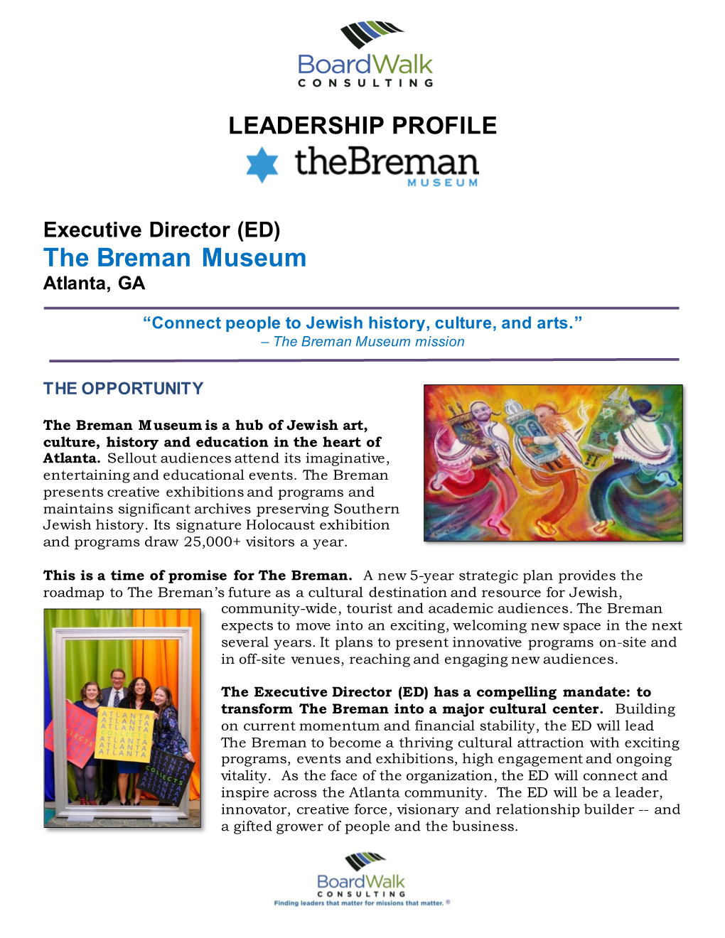 Executive Director (ED) the Breman Museum Atlanta, GA