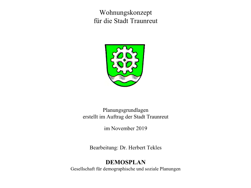 Wohnungskonzept Für Die Stadt Traunreut