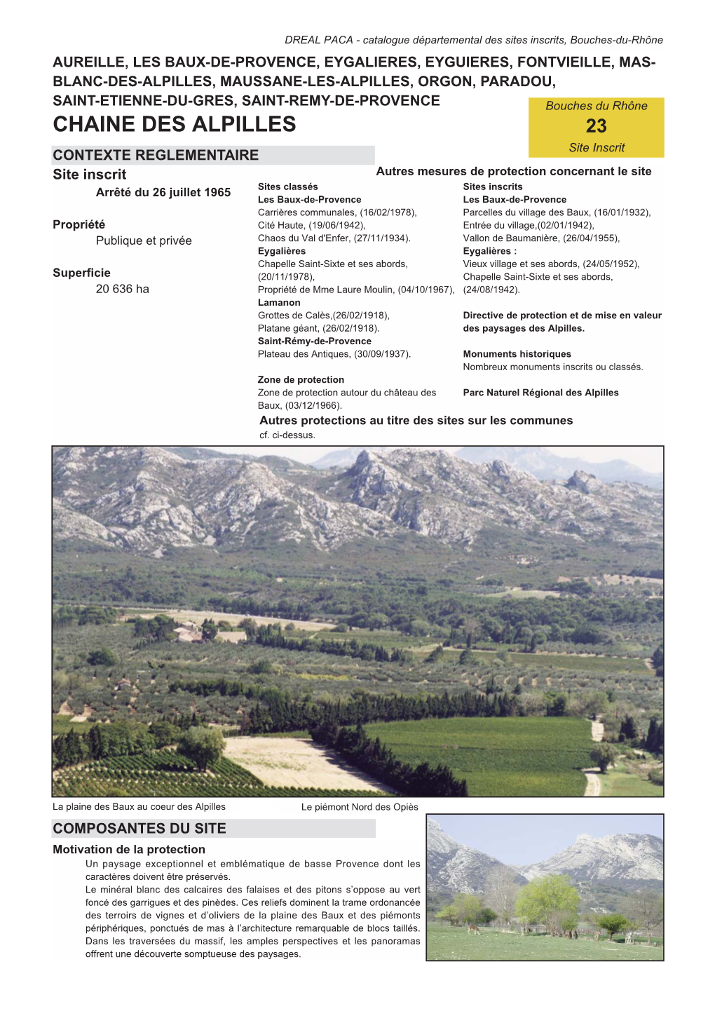 2.Site Inscrit Chaîne Des Alpilles.Pdf